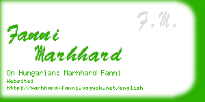 fanni marhhard business card